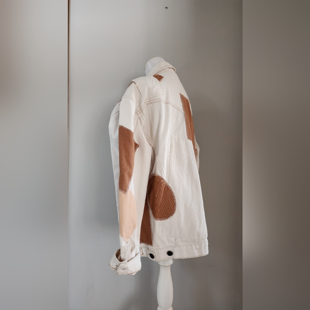 BDG Cream Patchwork Denim Jacket - image 3